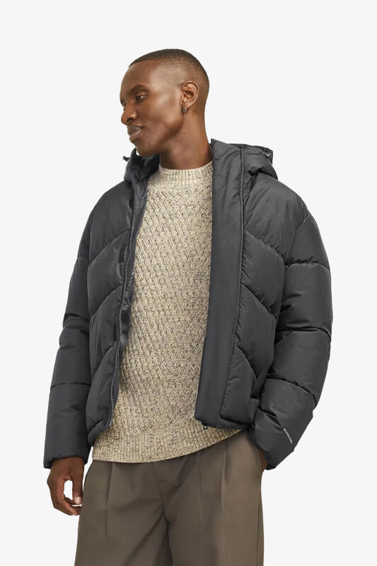 Jack & Jones Jjworld Erkek Şişme Mont (12259850) Antrasit