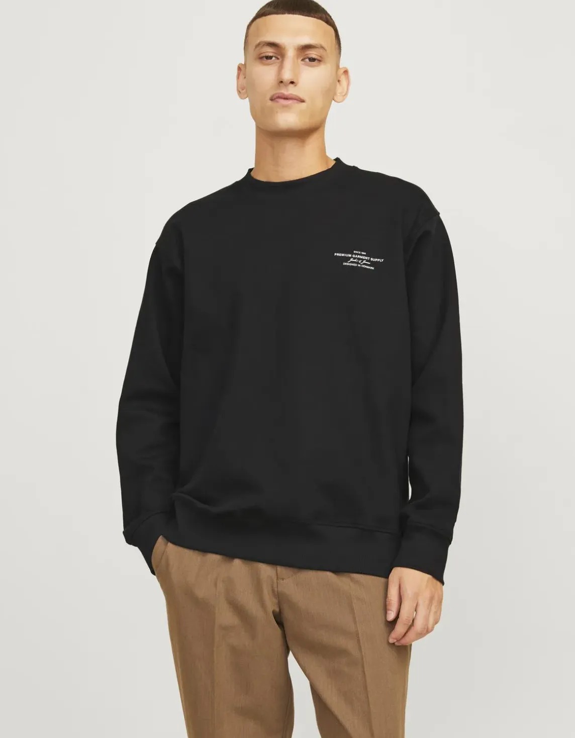 Jack & Jones Jprblachad Branding Erkek Sweatshirt (12261386) Siyah