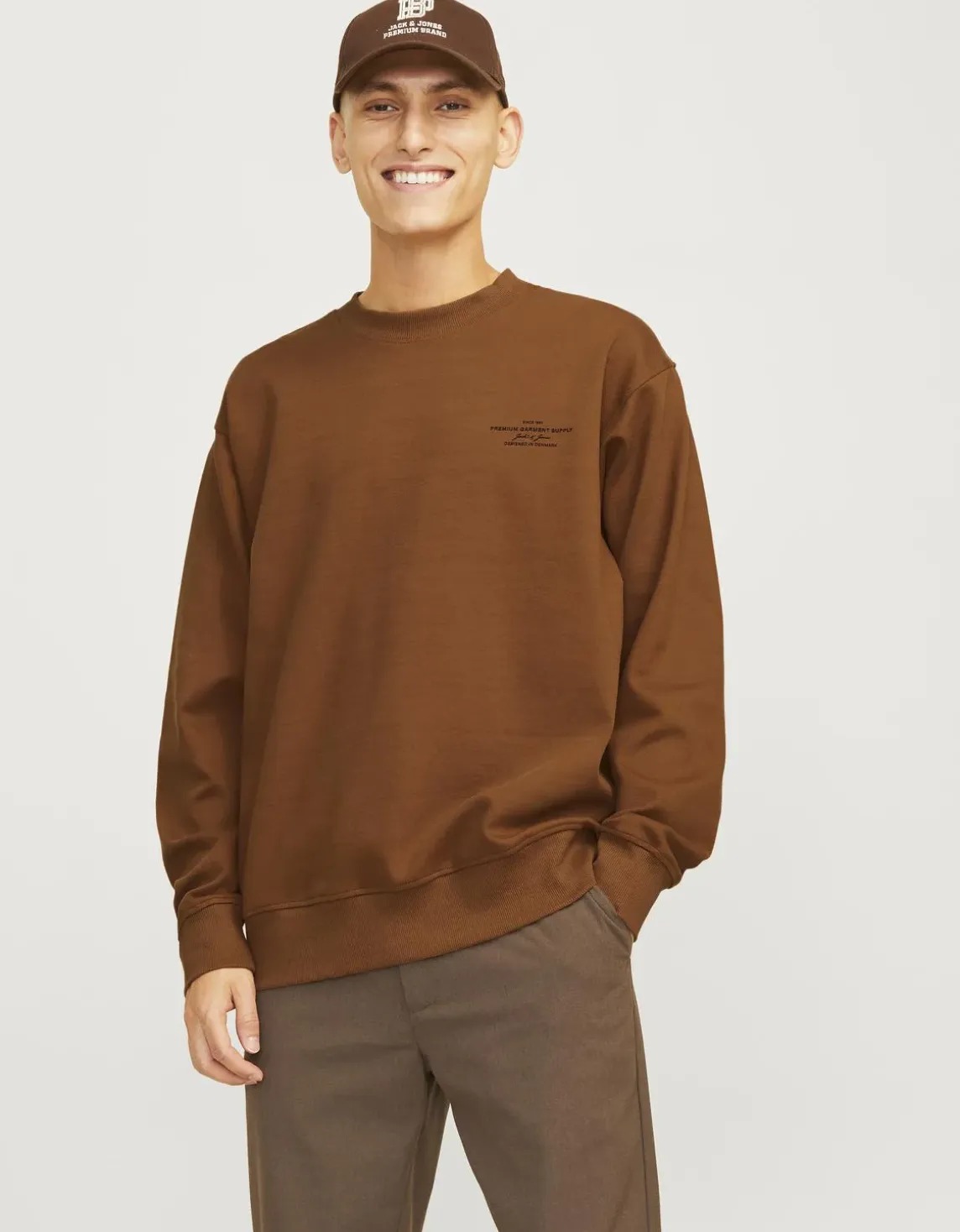 Jack & Jones Jprblachad Branding Erkek Sweatshirt (12261386) Kahverengi