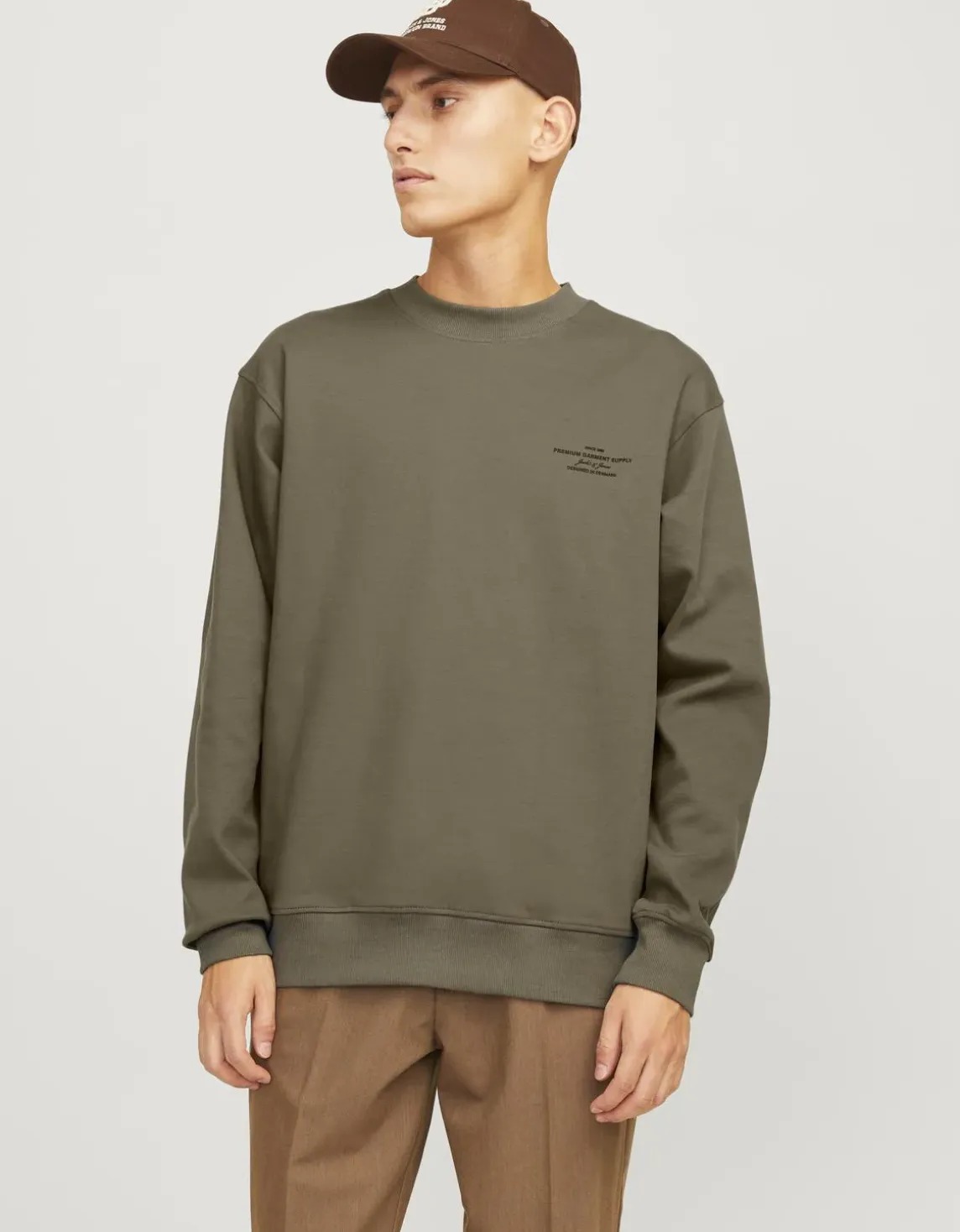 Jack & Jones Jprblachad Branding Erkek Sweatshirt (12261386) Yeşil