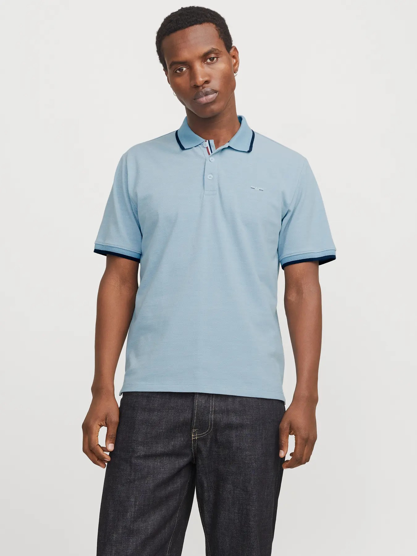 Jack&Jones Jprblualves Ss Erkek Polo T-shirt 12274681 (12274681) Mavi