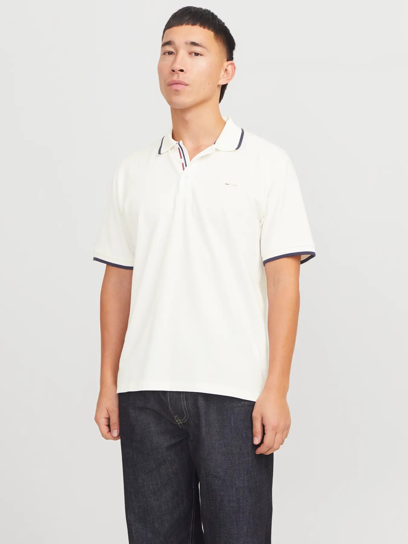 Jack&Jones Jprblualves Ss Erkek Polo T-shirt 12274681 (12274681) Ekru