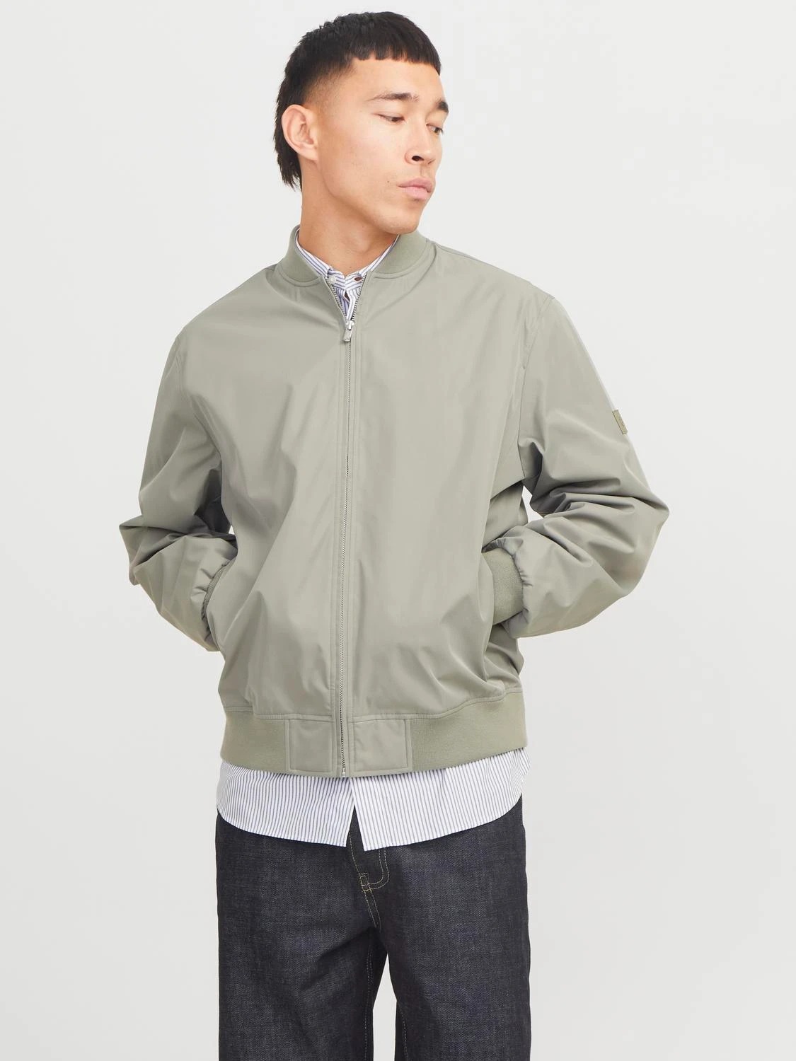 Jack&Jones Jprccbane Erkek Bomber Ceket 12272567 (12272567) Gri