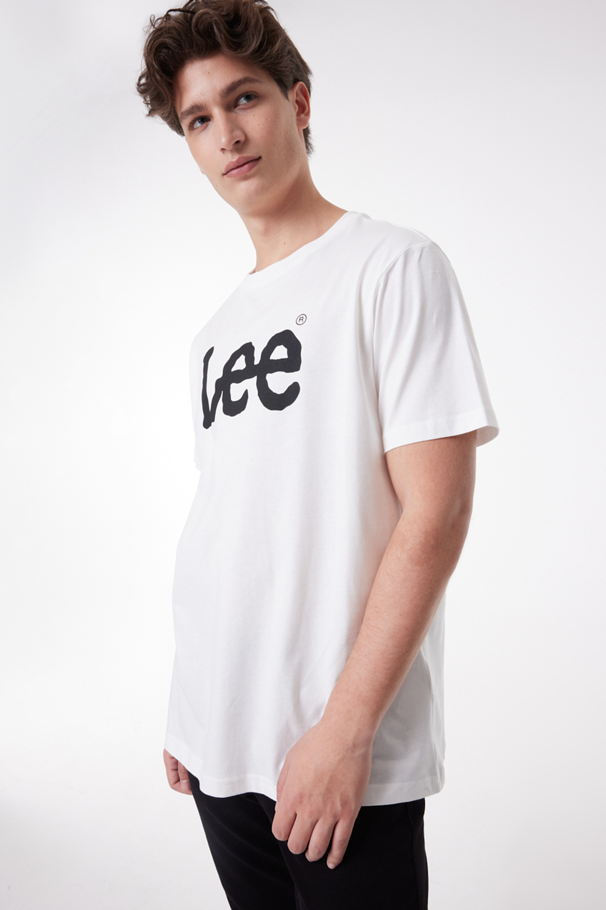Lee Lightweight Ss Wobbly Logo Crew Neck Erkek T-shirt ML65QAI12 (ML65QAI12) Beyaz