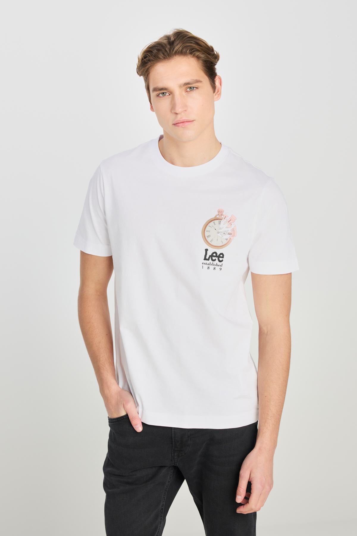 Lee Regular Fit Normal Kesim Erkek T-shirt L2510322100 (L2510322100) Beyaz