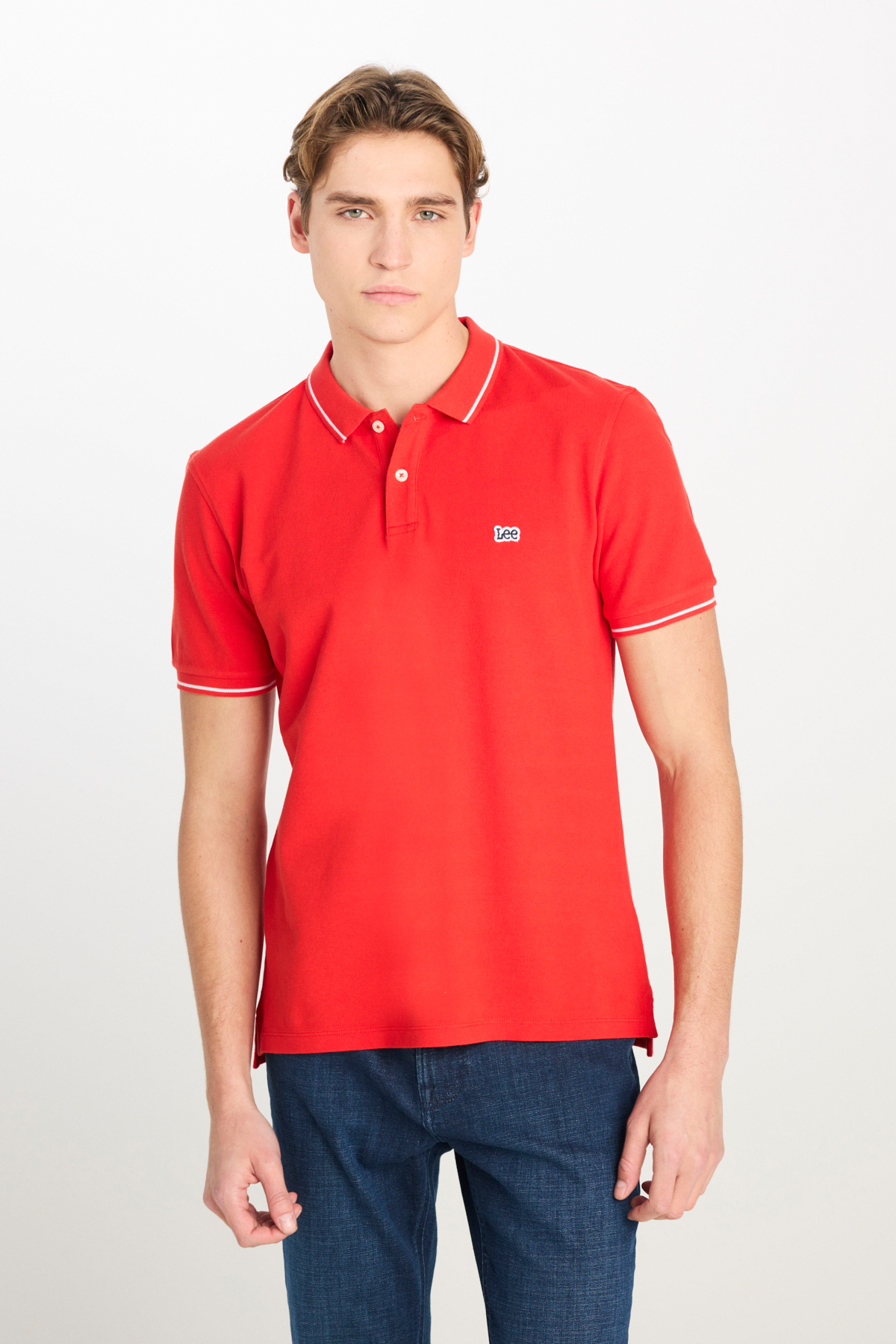 Lee Ss Kısa Kollu Erkek Polo T-shirt ML61ARLQM (ML61ARLQM) Kırmızı