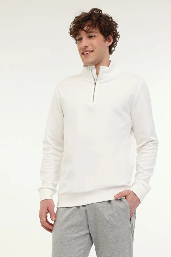 Lumberjack 5M Mb Bs47 Hzip Sw 5Fx Erkek Sweatshirt 101939462 (101939462) Ekru