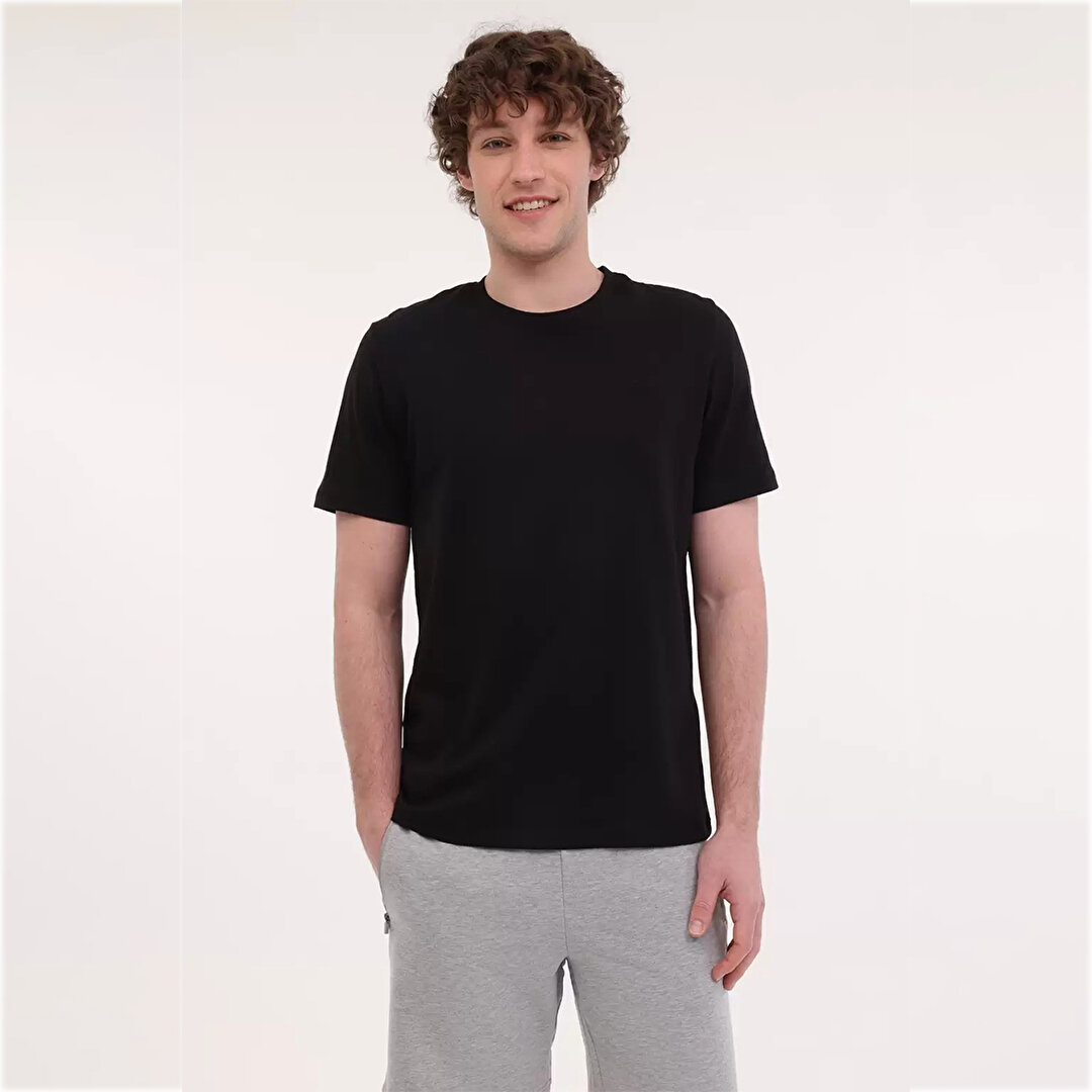 Lumberjack 5M Mb Ct102 C Nk T-Sh 5Fx Erkek T-shirt 101939403 (101939403) Siyah