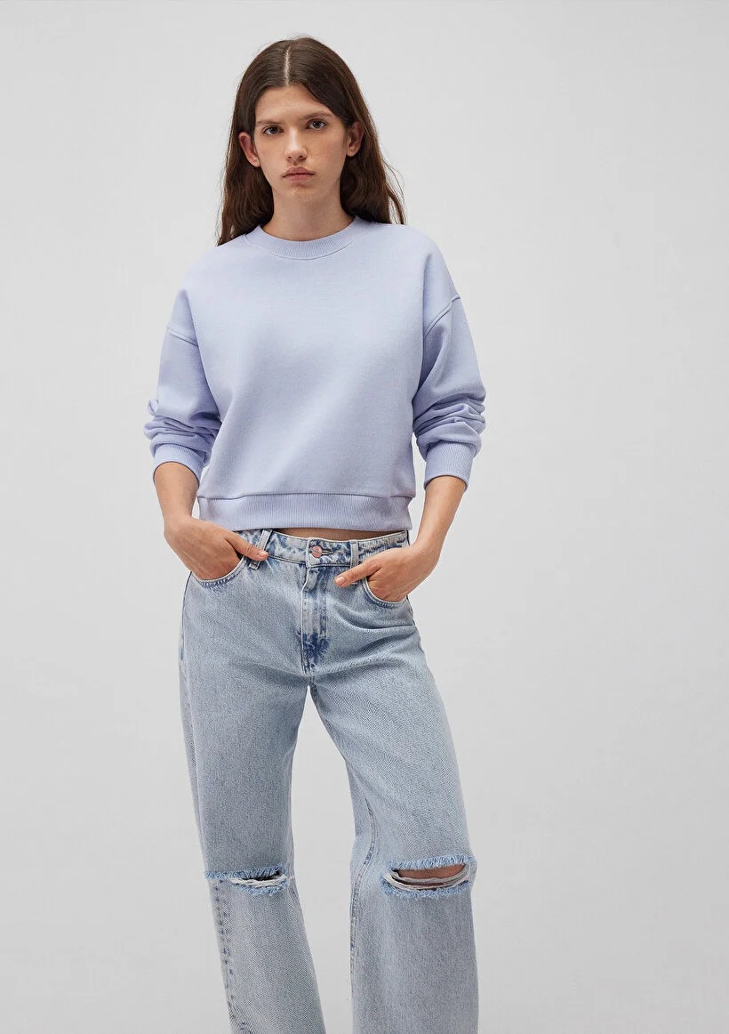 Mavi Basic Kadın Crop Sweatshirt (M1611147-85385) Mavi