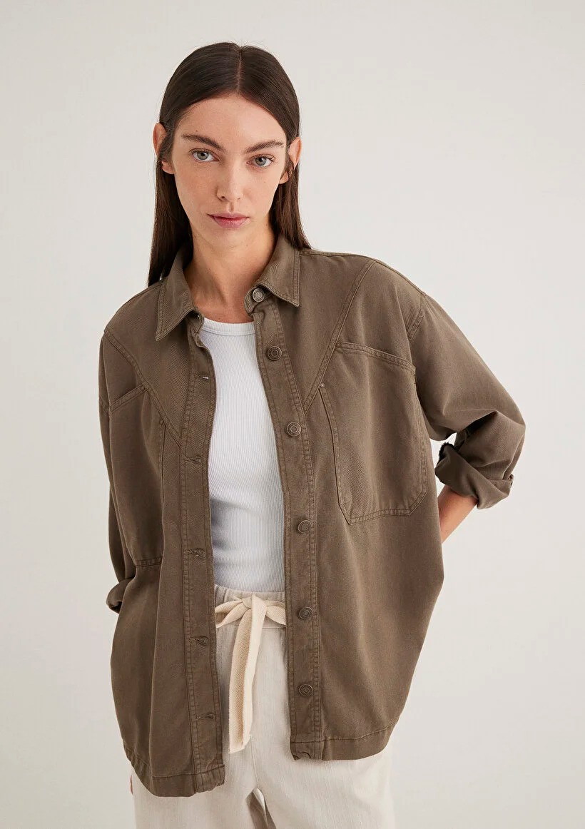 Mavi Oversize Kadın Jean Gömlek (M1211019-87538) Kahverengi