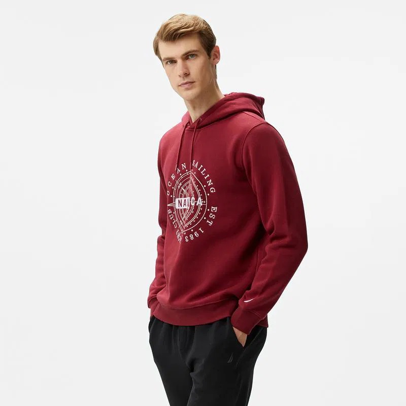 Nautica Erkek Kapüşonlu Sweatshirt K47037T (K47037T) Bordo