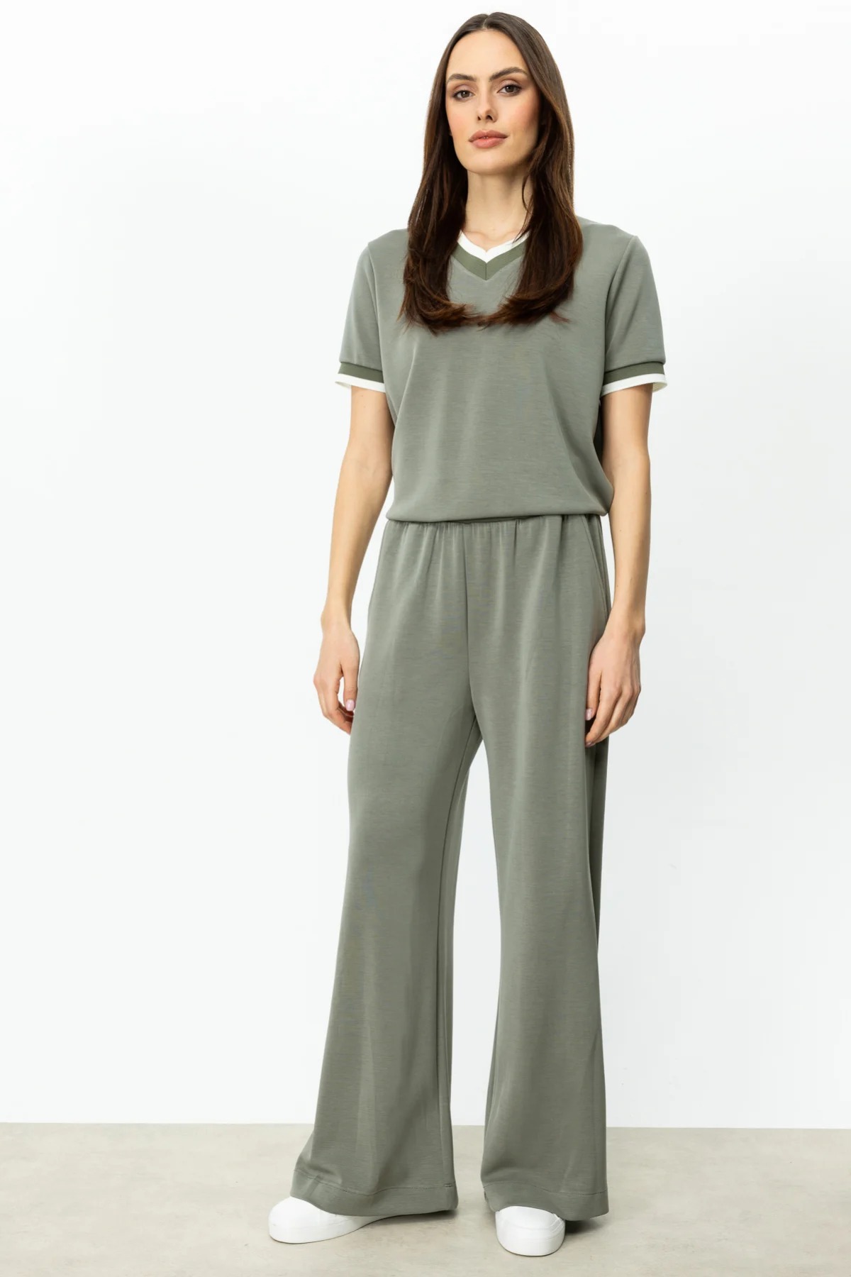 On Fashion Beli Kalın Lastikli Bol Paça Kadın Pantolon 25Y.ON.PNT.56380.01 (25Y.ON.PNT.56380.01) Haki