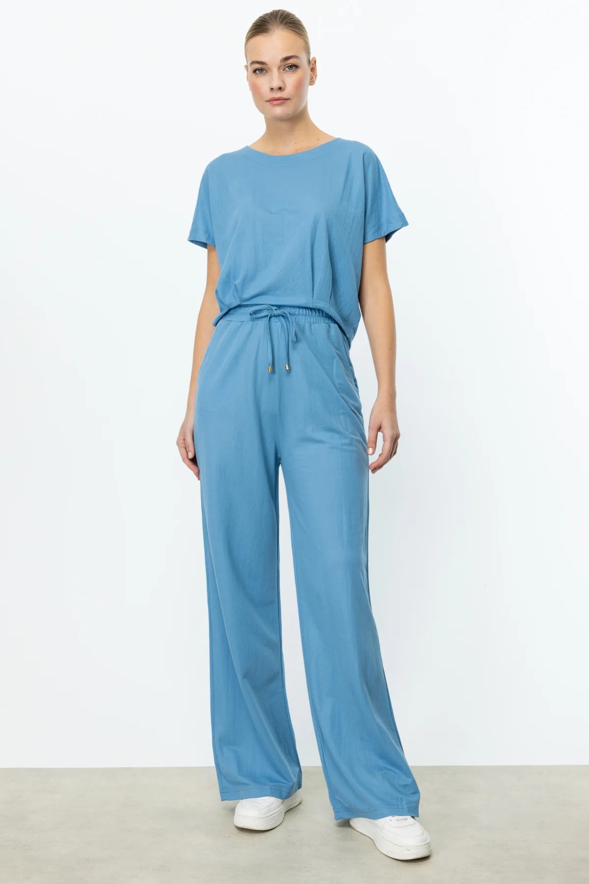 On Fashion Beli Lastikli Bol Paça Kadın Pantolon 25Y.ON.PNT.56308.01 (25Y.ON.PNT.56308.01) Mavi