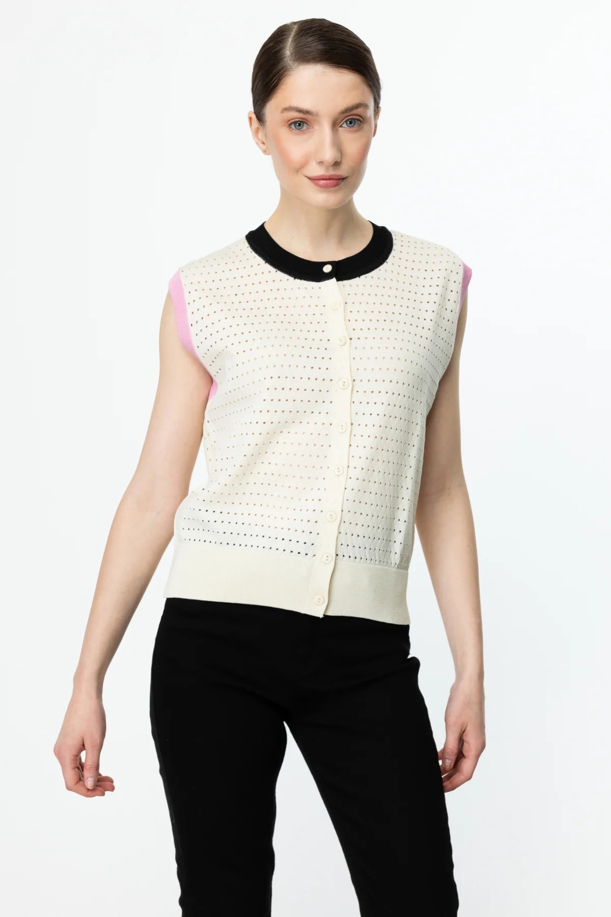 On Fashion Delikli Düğmeli Kadın Yelek 25Y.ON.YLK.59907.01 (25Y.ON.YLK.59907.01) Krem