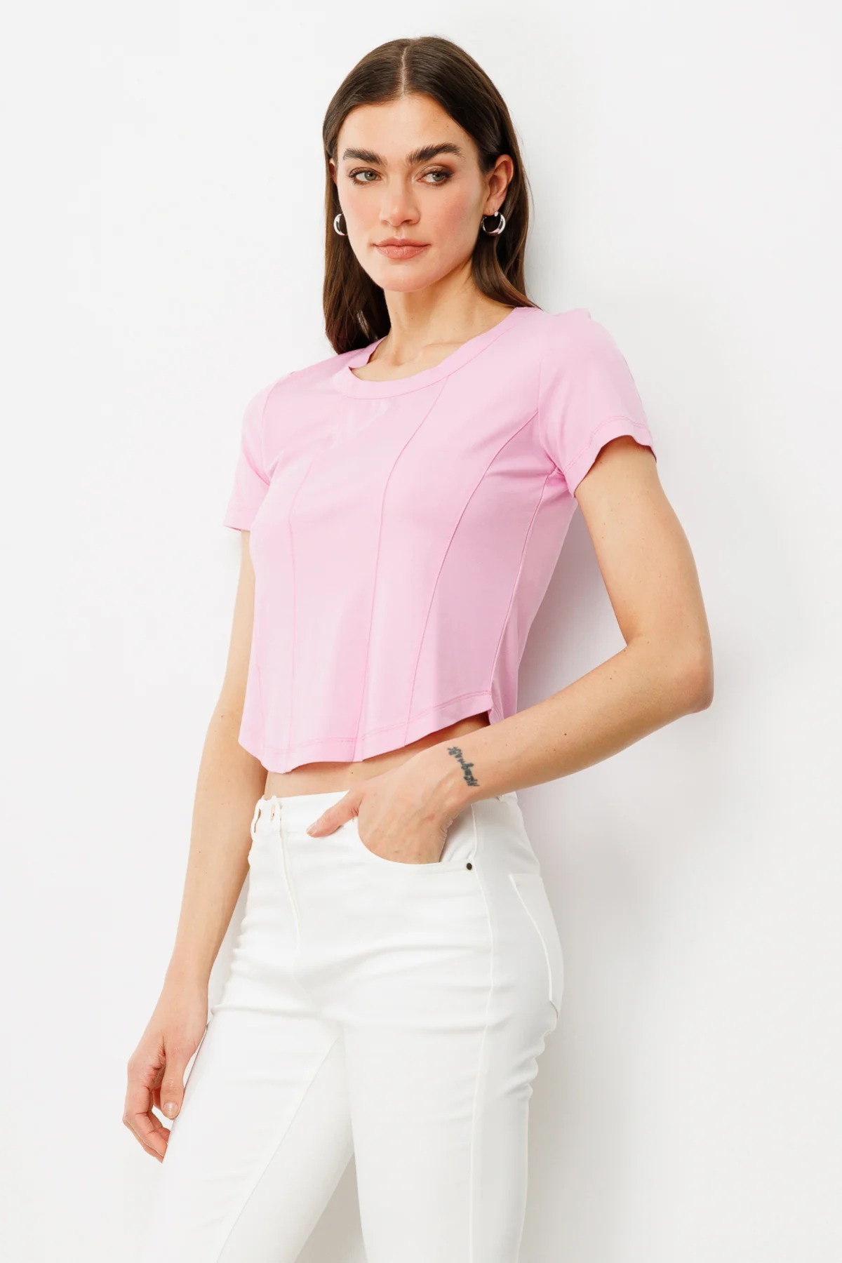 On Fashion Önü Parçalı Sıfır Yaka Kadın Bluz 25Y.ON.BLZ.51550.01 (25Y.ON.BLZ.51550.01) Pembe