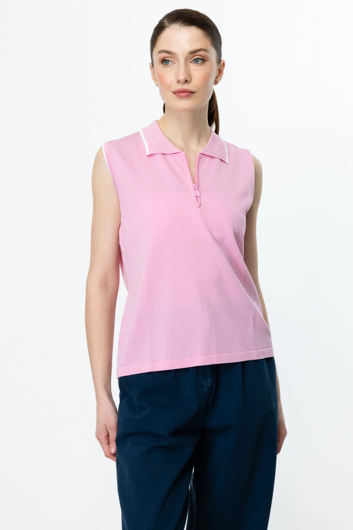 On Fashion Polo Yaka Yakası Fermuarlı Kadın Süveter 25Y.ON.SVT.59311.01 (25Y.ON.SVT.59311.01) Pembe