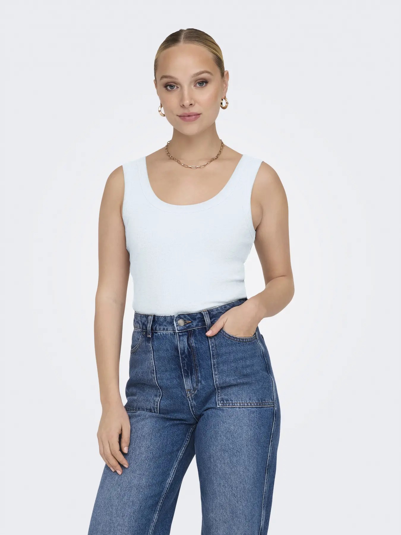 Only Onleasy S/L Tank Top Jrs Kadın Askılı Bluz 15315571 (15315571) Beyaz