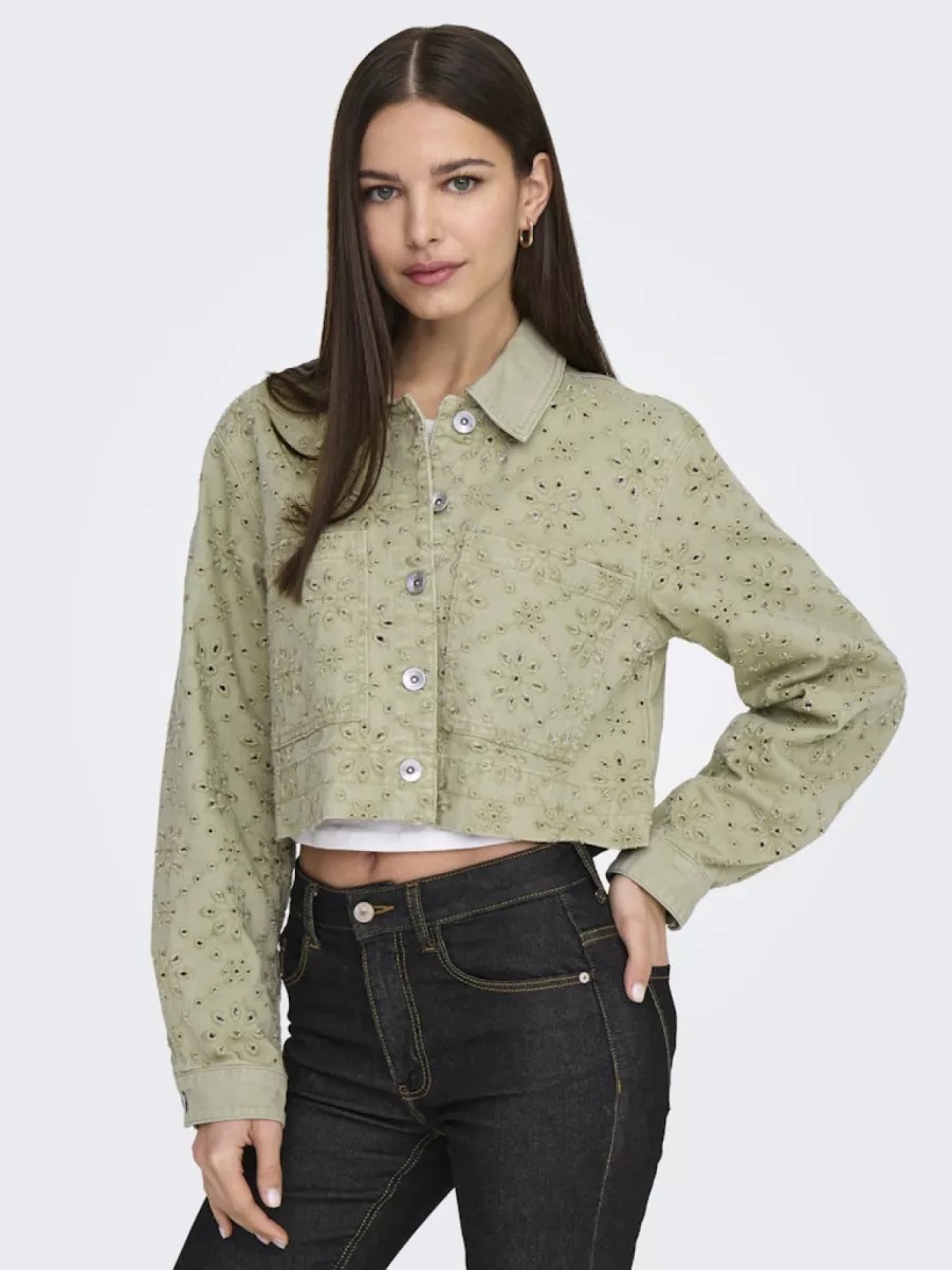 Only Onlelsa Short Crochet Jacket Kadın Ceket 15338055 (15338055) Yeşil