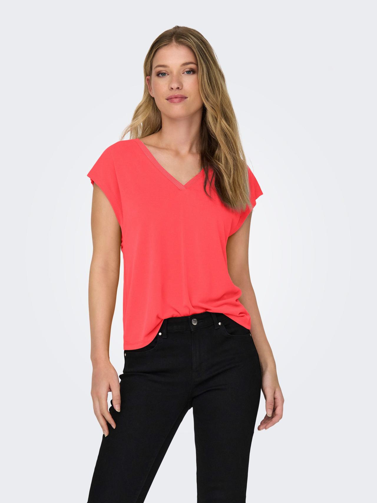 Only Onlfree Life S/S Modal Stitch Top Jrs Kadın T-shirt 15285624 (15285624) Mercan