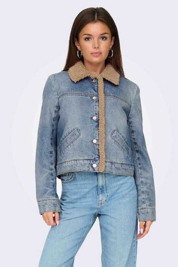 Only Onlnadya Ls Teddy Kadın Jean Ceket (15325567) Mavi