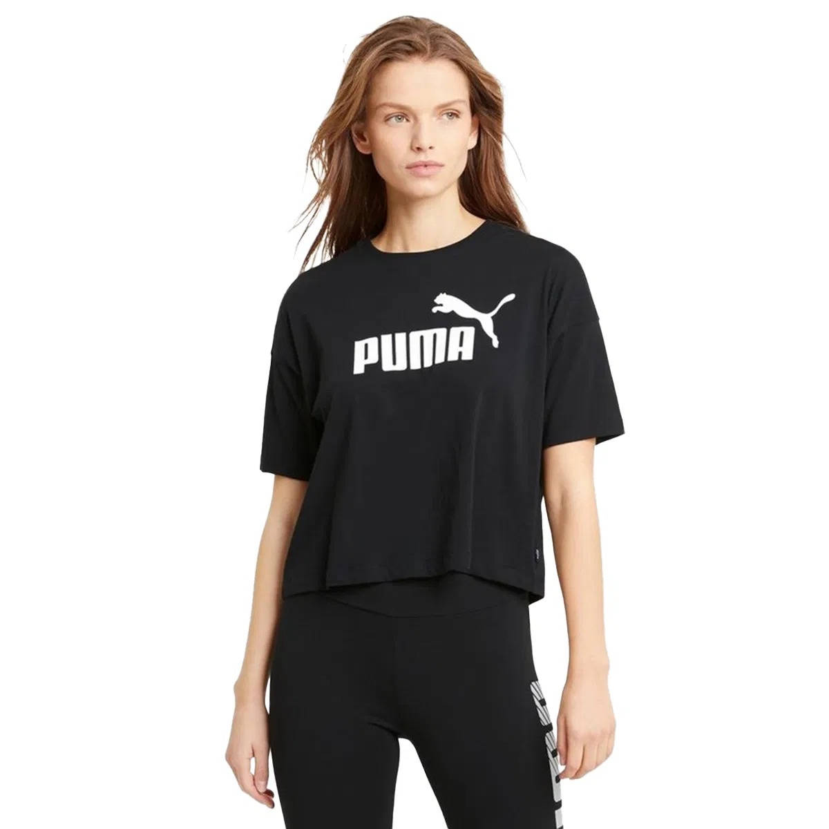 Puma Ess Cropped No.1 Logo Kadın Crop T-shirt 68497201 (68497201) Siyah