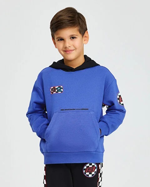 Skechers B Lw Fleece Hoodie Erkek Çocuk Sweatshirt (SK242042-403) Mavi