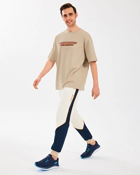 Skechers M Diagonal Lw Fleece Jogger Erkek Eşofman Altı (S2510037-102) Ekru