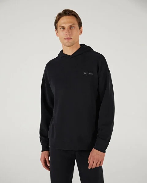 Skechers M Soft Touch Hoodie Erkek Sweatshirt (S242156-001) Siyah