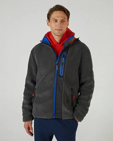 Skechers Outdoor Fleece Full Zip Erkek Polar Ceket (S242039-035) Gri