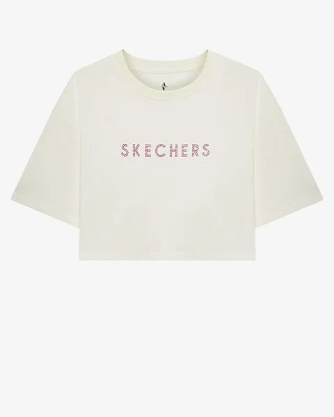 Skechers W Crop Fit Graphic Tee Kadın T-shirt (S2510147-102) Ekru