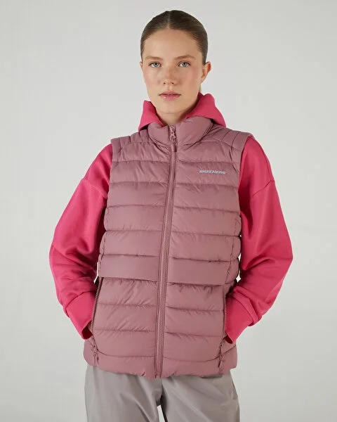 Skechers W Outerwear Padded Vest Kadın Yelek (S242319-620) Gül Kurusu