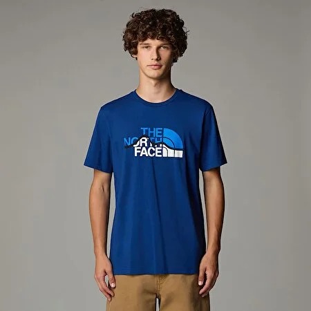 The North Face M Ss Mountain Line Tee Erkek T-shirt NF0A87NTD1R1 (NF0A87NTD1R1) Mavi