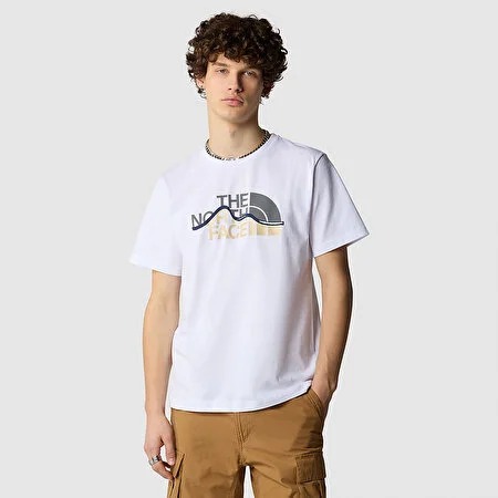 The North Face M Ss Mountain Line Tee Erkek T-shirt NF0A87NTFN41 (NF0A87NTFN41) Beyaz