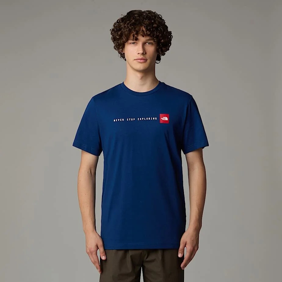 The North Face M Ss Never Stop Exploring Tee Erkek T-shirt NF0A87NSD1R1 (NF0A87NSD1R1) Mavi
