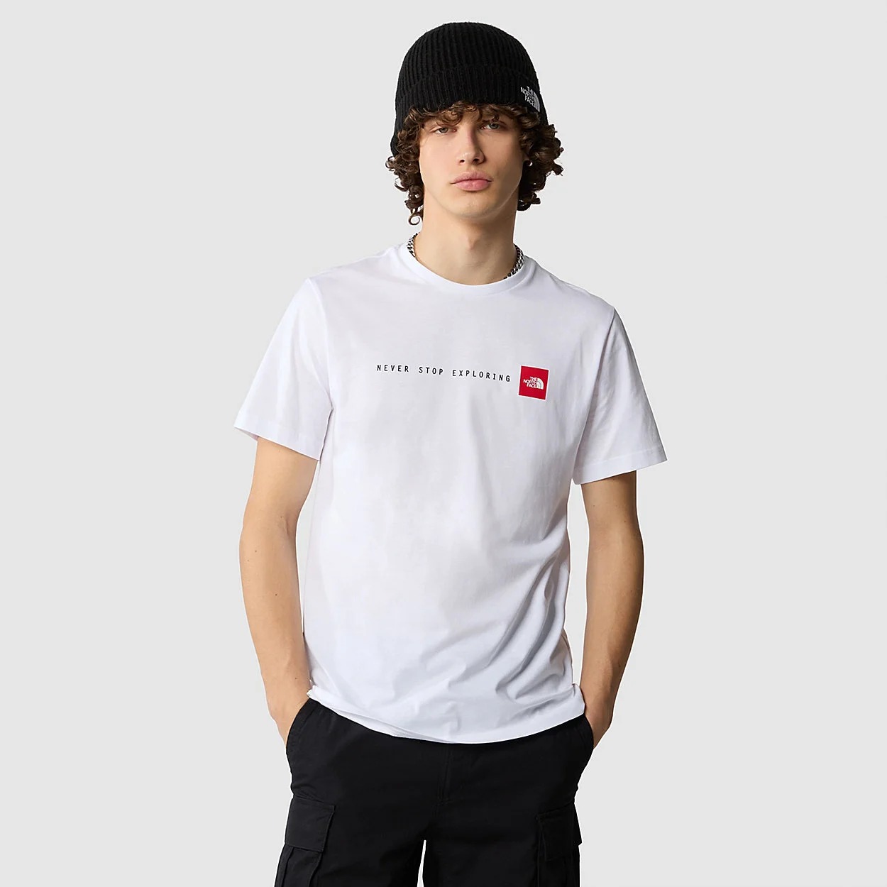 The North Face M Ss Never Stop Exploring Tee Erkek T-shirt NF0A87NSFN41 (NF0A87NSFN41) Beyaz