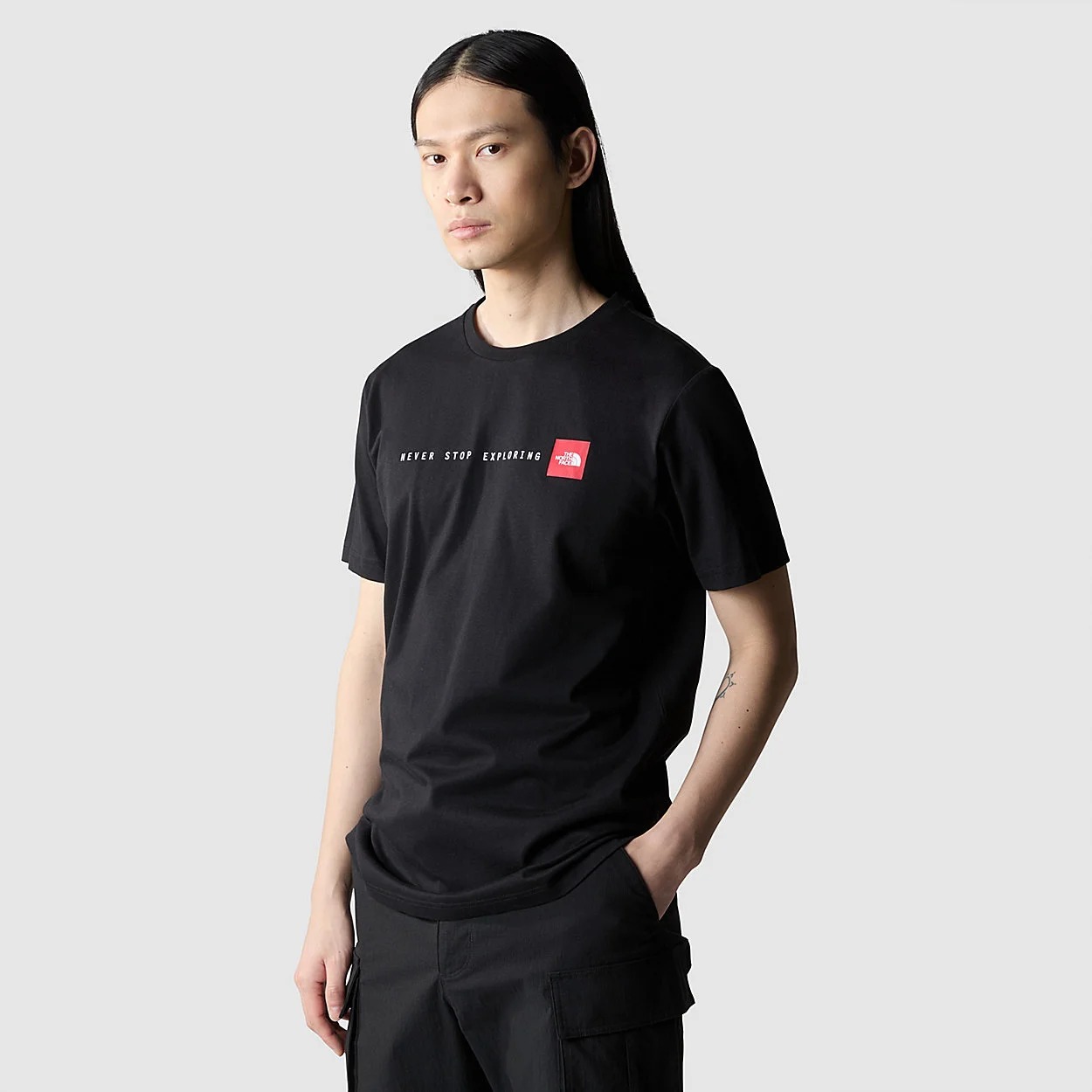 The North Face M Ss Never Stop Exploring Tee Erkek T-shirt NF0A87NSJK31 (NF0A87NSJK31) Siyah