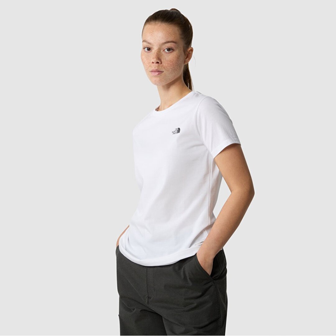 The North Face W Ss Sd Slim Tee Kadın T-shirt NF0A87NHFN41 (NF0A87NHFN41) Beyaz