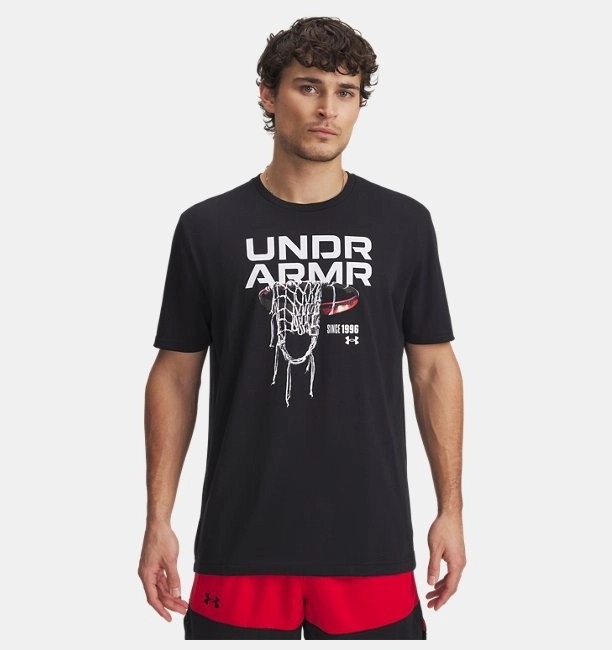 Under Armour Ua 60/40S Hoops Net Erkek T-shirt 1390188-001 (1390188-001) Siyah