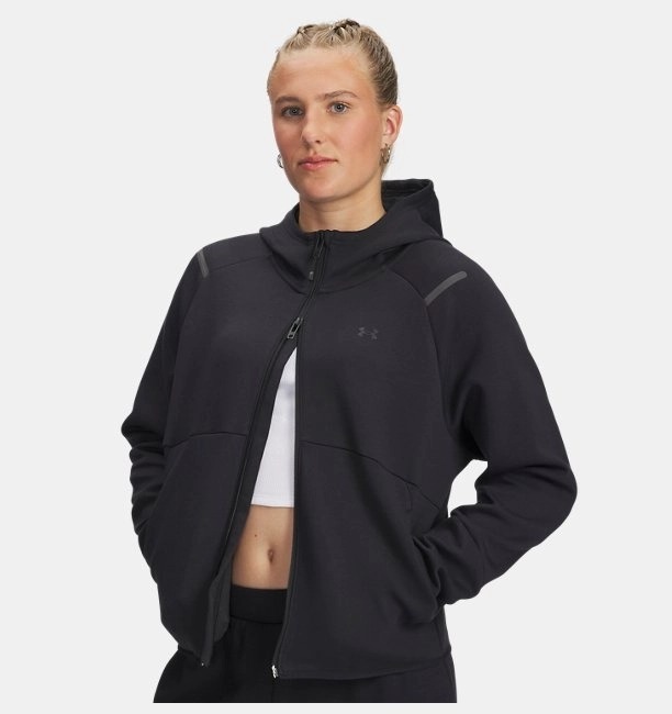 Under Armour Unstoppable Fleece Fz Kadın Fermuarlı Sweatshirt 1379842-001 (1379842-001) Siyah