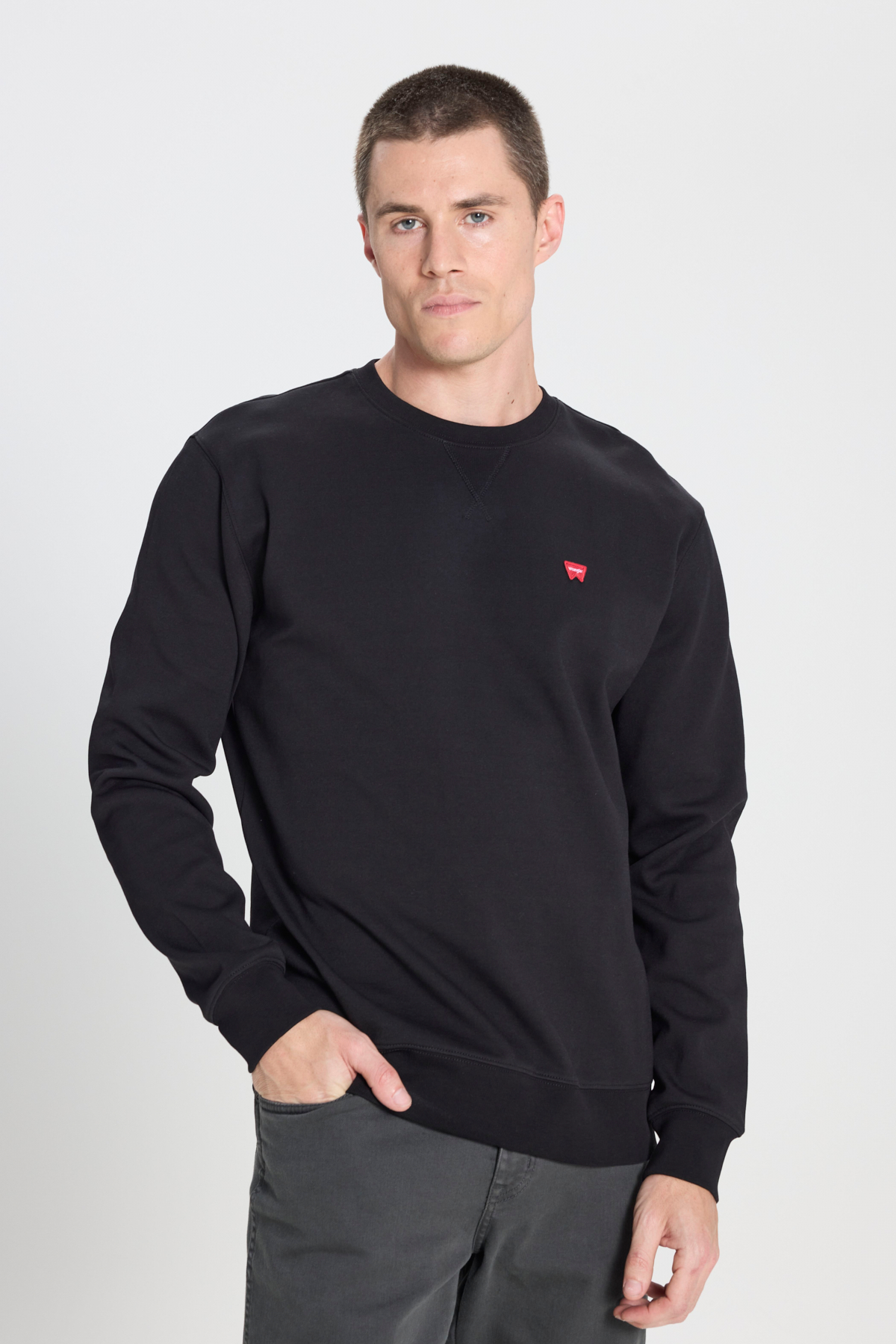 Wrangler Erkek Regular Fit Small Logo Sweatshirt (W242726001) Siyah