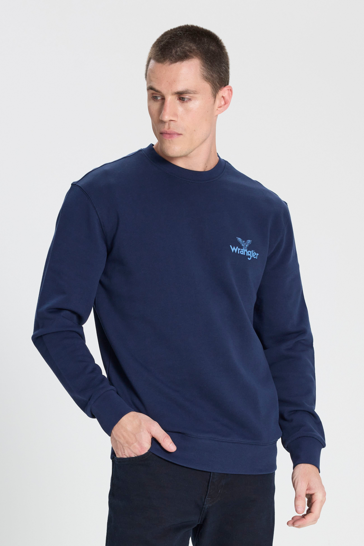 Wrangler Erkek Regular Fit Sweatshirt (W6895935358) Lacivert