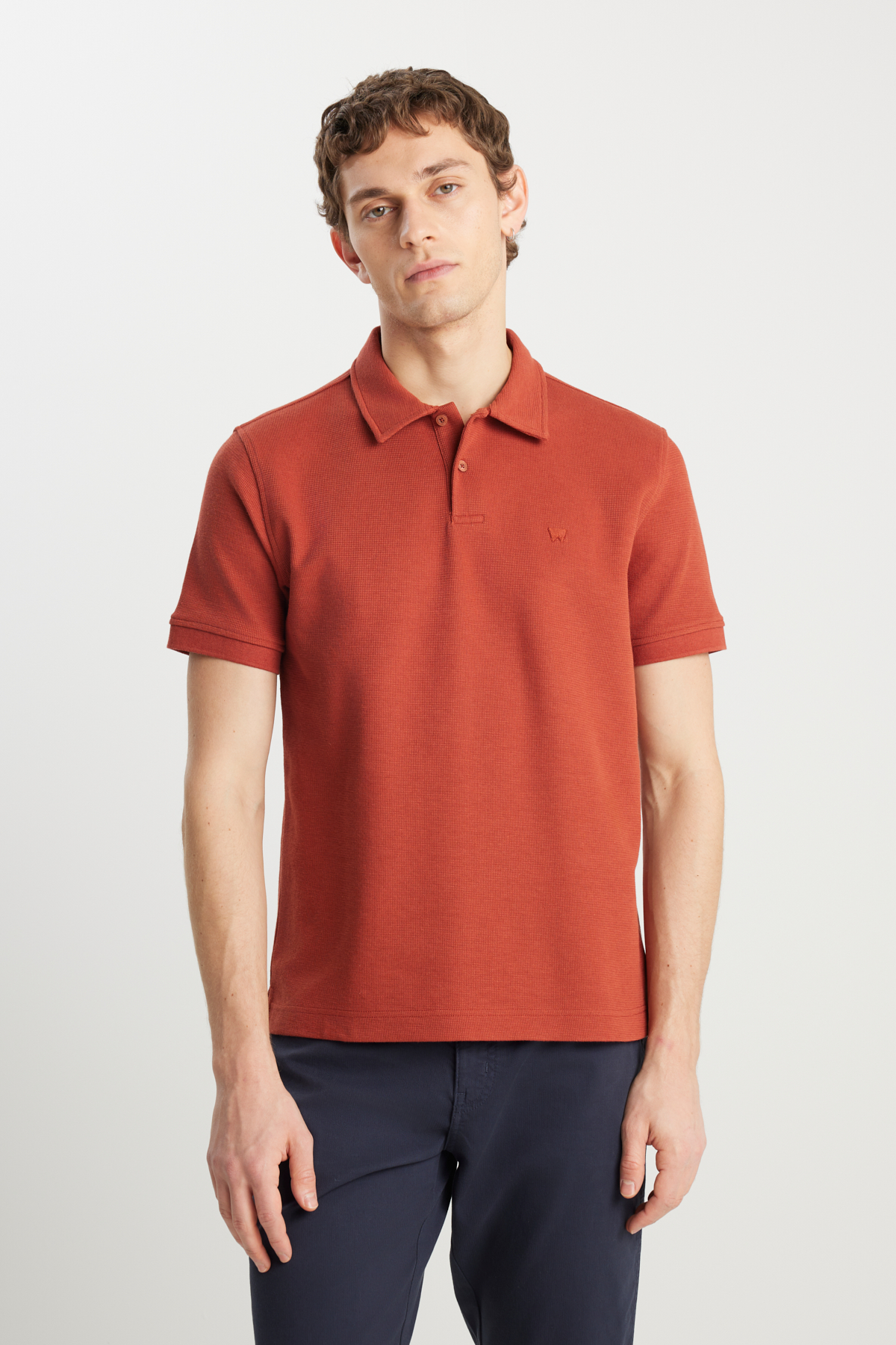 Wrangler Regular Fit Erkek Polo T-shirt W2510720222 (W2510720222) Kiremit