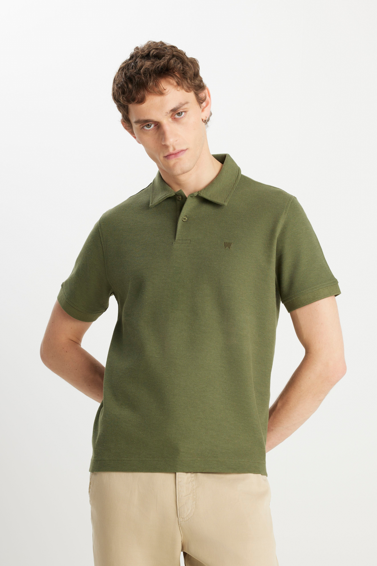 Wrangler Regular Fit Erkek Polo T-shirt W2510720308 (W2510720308) Olive