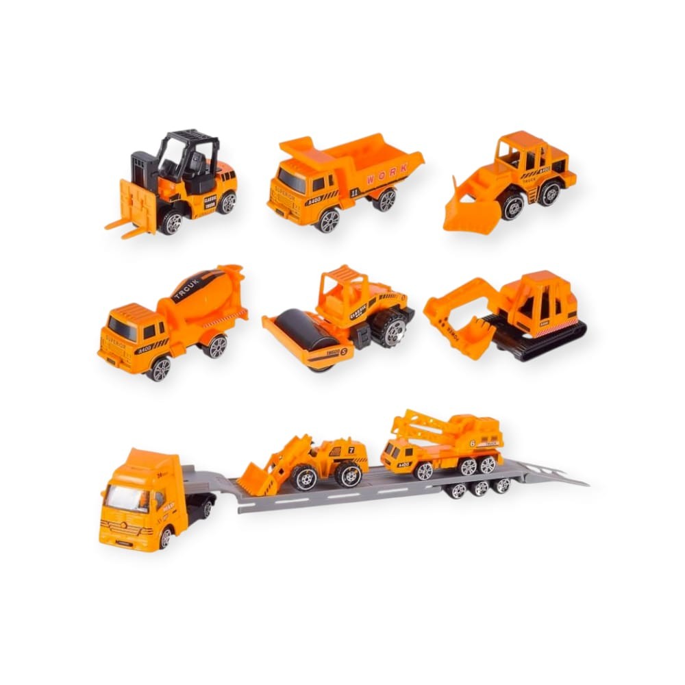 10 Parça Araç Taşıyan Tır Seti - Die Cast - Ds047 - İnşaat 10 Parça Araç Taşıyan Tır Seti - Die Cast - Ds047 - İnşaat