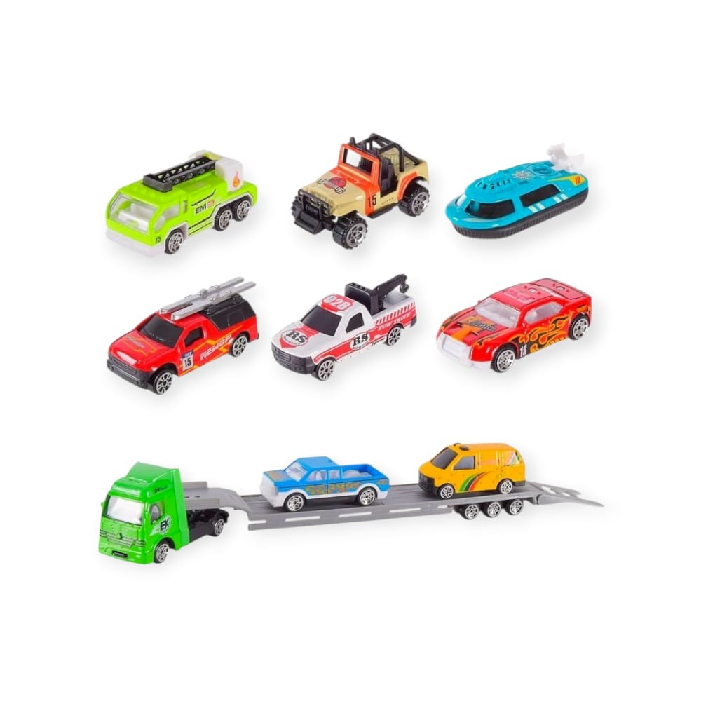 10 Parça Araç Taşıyan Tır Seti - Die Cast - Ds047 - City 10 Parça Araç Taşıyan Tır Seti - Die Cast - Ds047 - City