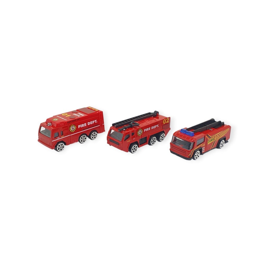 3'Lü İş Makinaları Road Seti - Die Cast - Ds044 - İtfaiye 3'Lü İş Makinaları Road Seti - Die Cast - Ds044 - İtfaiye