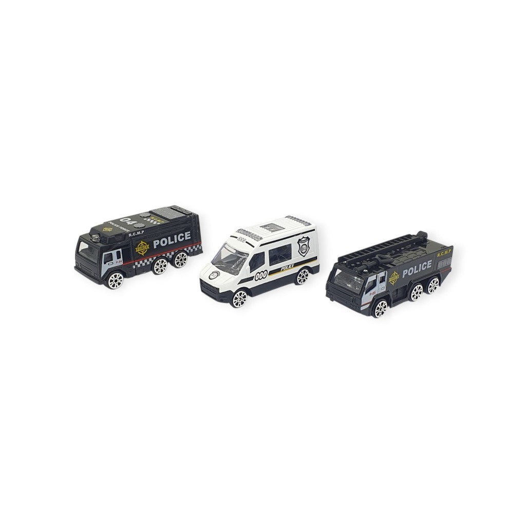 3'Lü İş Makinaları Road Seti - Die Cast - Ds044 - Polis 3'Lü İş Makinaları Road Seti - Die Cast - Ds044 - Polis