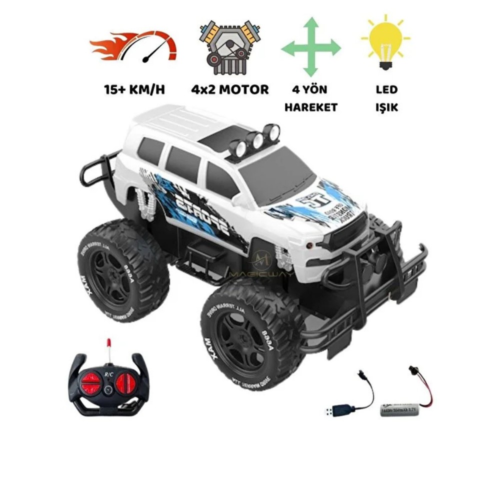 Uzaktan Kumandalı Şarjlı Off - Road Aracı U/K 1/12 - Beyaz