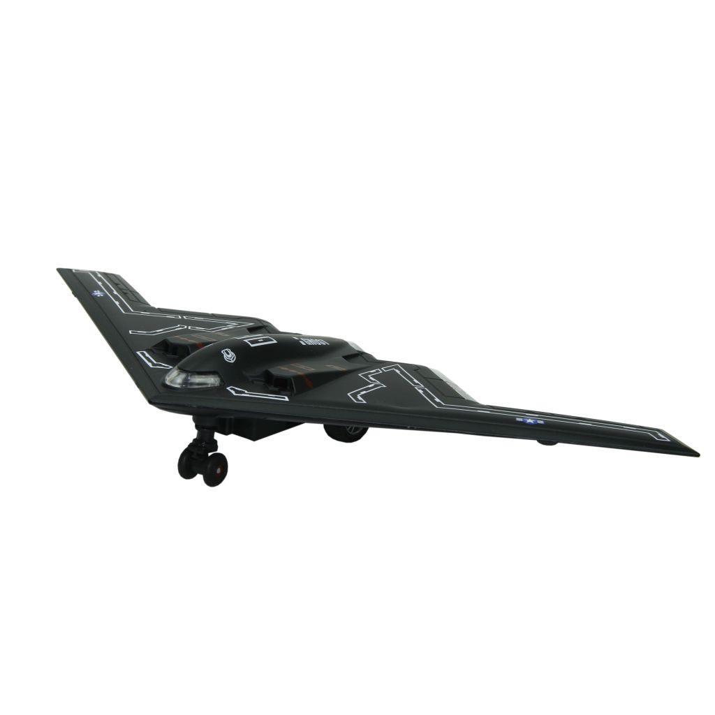 Hw777-20 - Çek Bırak Metal Uçak Sesli Işıklı - Siyah