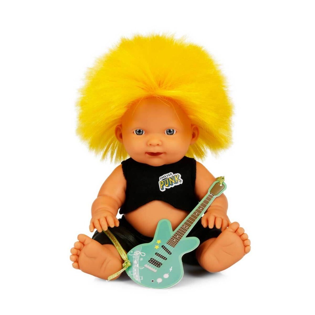 Punkçı Bebek Figürü 25 Cm - Sarı Saçlı